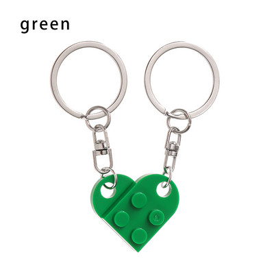 2 bucăți drăguț inimă bloc de construcție brelocuri cupluri prietenie dragoste inimă cărămidă breloc pandantiv mașină accesorii de interior auto
