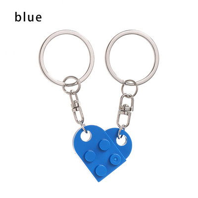 2 bucăți drăguț inimă bloc de construcție brelocuri cupluri prietenie dragoste inimă cărămidă breloc pandantiv mașină accesorii de interior auto