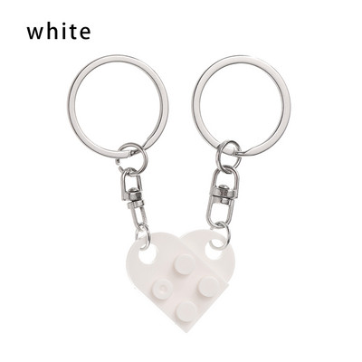 2 bucăți drăguț inimă bloc de construcție brelocuri cupluri prietenie dragoste inimă cărămidă breloc pandantiv mașină accesorii de interior auto