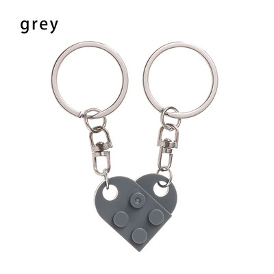 2 bucăți drăguț inimă bloc de construcție brelocuri cupluri prietenie dragoste inimă cărămidă breloc pandantiv mașină accesorii de interior auto