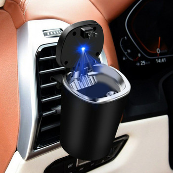 Чаша за пепелник за автомобилна цигара с капак с LED светлина Преносим подвижен държач за пепелник за превозно средство Пепелник за цигари
