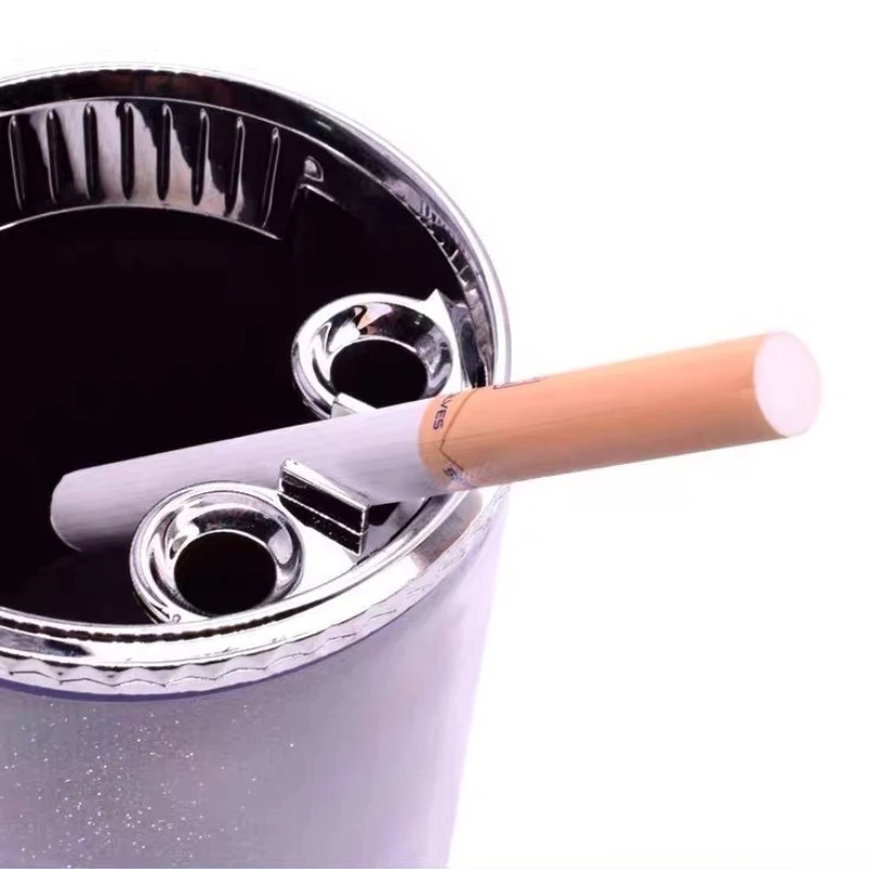 LED-es autós hamutartó univerzális ötvözetből készült hamutálca alumínium csésze füstmentes automatikus hamutartó lángálló cigaretta hengerpohártartó