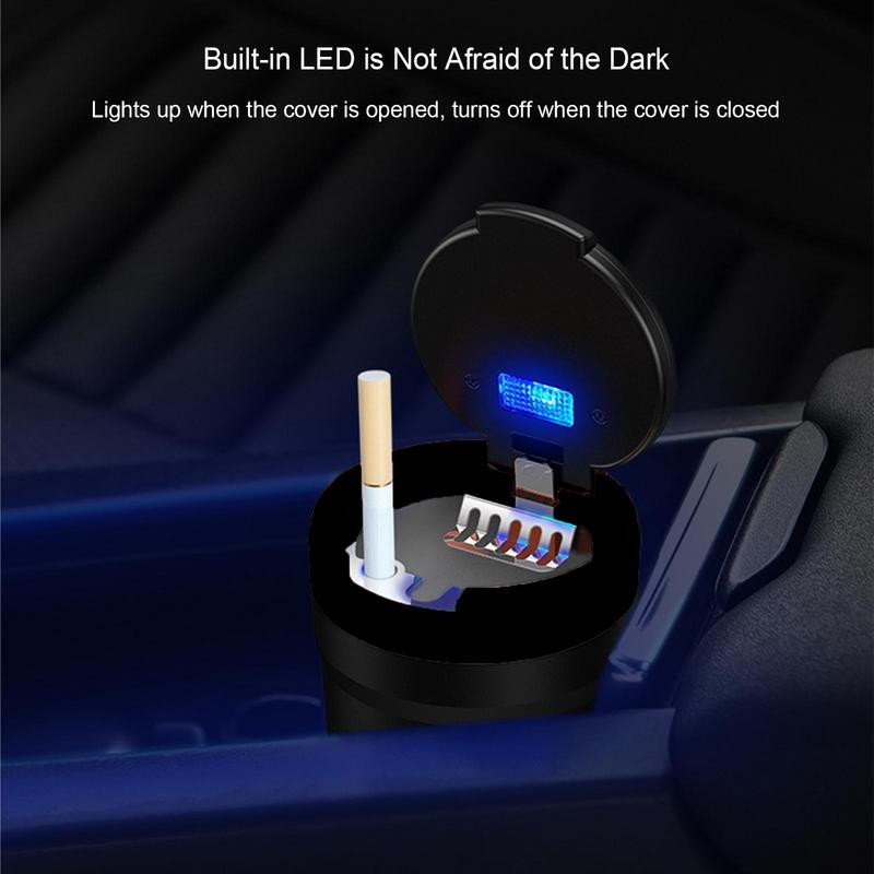 Mini scrumieră pentru mașină Scrumieră portabilă pentru mașină Siguranță cu lumină LED Multifuncțională autovehicul pentru țigară Scrumieră suport Decorare