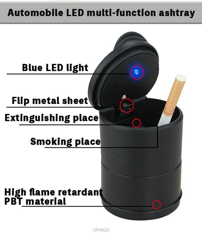 Novi univerzalni dodaci za automobile Prijenosna LED svjetiljka Automobilska pepeljara Univerzalni držač cilindra za cigarete Dizajn automobila Višenamjenski automobil