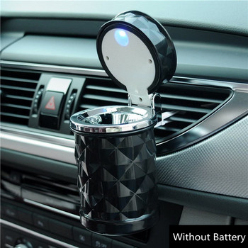 Автомобилен пепелник с LED светлина Универсален пепелник от сплав Алуминиева чаша Бездимен автоматичен пепелник Огнеустойчива кутия за цигари