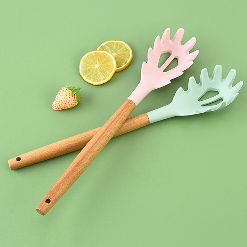 Silikoninis makaronų samtelis spagečių griebiamas šaukštas makaronų šakutė Makaronų patiekimo sietelis makaronų lizdas virtuvės letenų šaukštas šaukštas plieninis