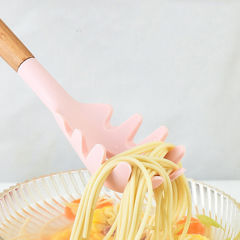 Silikoninis makaronų samtelis spagečių griebiamas šaukštas makaronų šakutė Makaronų patiekimo sietelis makaronų lizdas virtuvės letenų šaukštas šaukštas plieninis