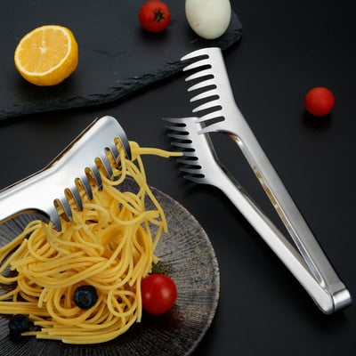 9-инчови щипки за юфка от неръждаема стомана Щипки за спагети от макаронени изделия Щипки за храна Дръжка от неръждаема стомана Съдове за готвене Кухненски аксесоари