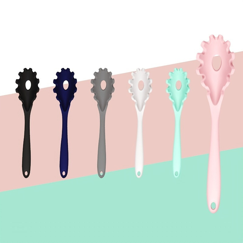 1vnt Silikoninė makaronų šakutė karščiui atspari makaronų kaušelis.