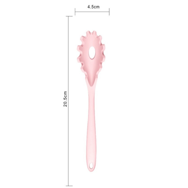 Mažas silikoninis makaronų kaušelis spagečių šaukštas kiaurasamtis Karščiui atsparūs makaronai Kaušas Kištukinis šaukštas Nutekėjimo virtuvės įrankis Stalo reikmenų įtaisas