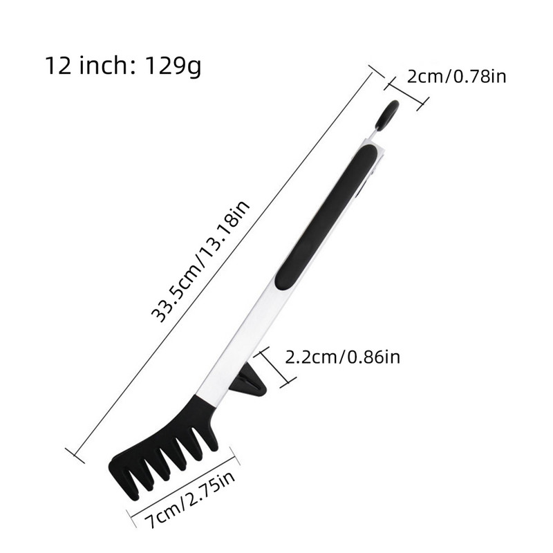Spagečių žnyplės makaronų žnyplės maisto spaustukai nuo nuplikimo 12 colių virtuvės įrankis silikoninis daugiaspalvis nerūdijančio plieno makaronų šakutė