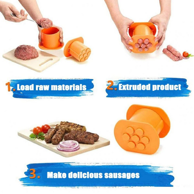 1 tk Liharibade pressimismasin, plastist isetehtud lihavorstikeetja, pastapallid, kiirprototüüpide valmistamine isetegemise tööriist Köögi toiduvalmistamise vidinad
