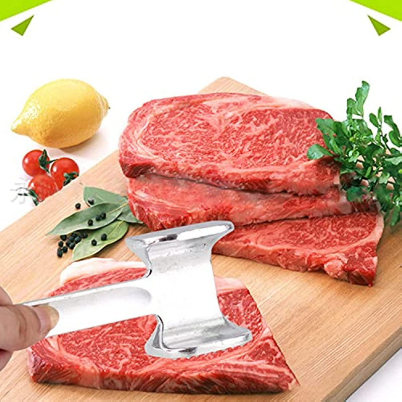 Hús puhító kalapács háztartási rozsdamentes acél steak fém kalapács konyhai szerszám Nagy teherbírású, tartós kétoldalas puhító