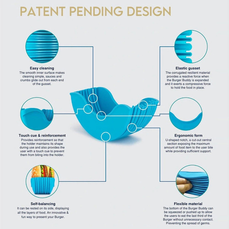 Silikoniniai mėsainių laikikliai Daugkartiniai sumuštinių laikikliai Jautienos preso formelės mėsainio bandelės lukšto virtuvės įrankis Indų ploviklis be BPA