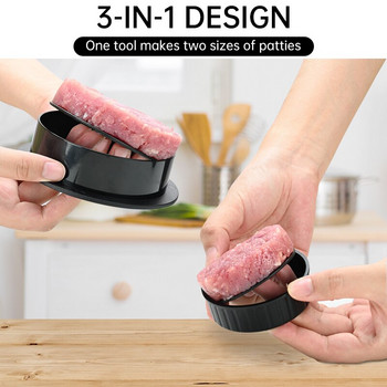 3 в 1 незалепваща форма за хамбургер с говеждо месо Основен инструмент за приготвяне на банички за хамбургер