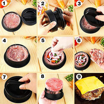 Εγχειρίδιο DIY Meat Compactor Hamburger Meat Pie Rice Ball Pressing Mould Πλαστικό Σετ εργαλείων πρέσας κρέατος Hamburg Αξεσουάρ κουζίνας