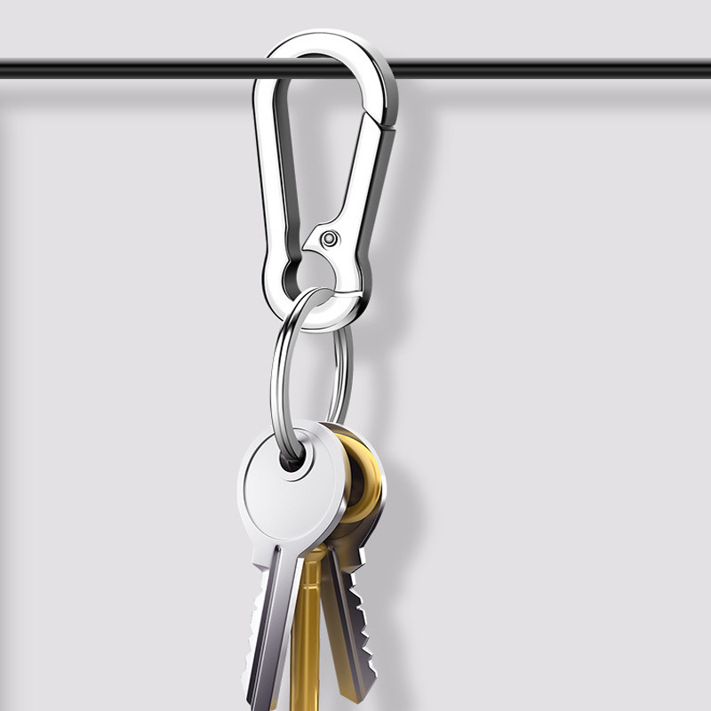 1 tk vastupidav auto võtmehoidja ühes tükis vormitav kerge materjal roostevabast terasest pandlaga konks välikarabiiniga võtmehoidja