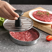 Naudinga mėsainių presas nerūdijančio plieno mėsos presas apvalios formos kepimas BBQ mėsainių presas maisto forma