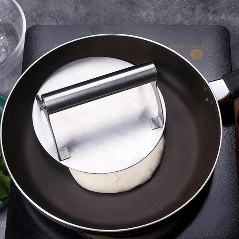 Profesionalus apvalios formos mėsainių presas nerūdijančio plieno smulkintuvas puikiai iškeptiems mėsainiams Pagrindiniai virtuvės grilio priedai