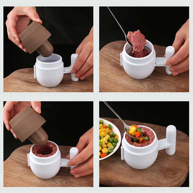 2 kom/set Aparat za ćufte Neprianjajući DIY Sendviči punjeni mesom Oblikivač mesnih okruglica Alati za meso Kuhinjske riblje kuglice Kalup za pravljenje rižinih kuglica