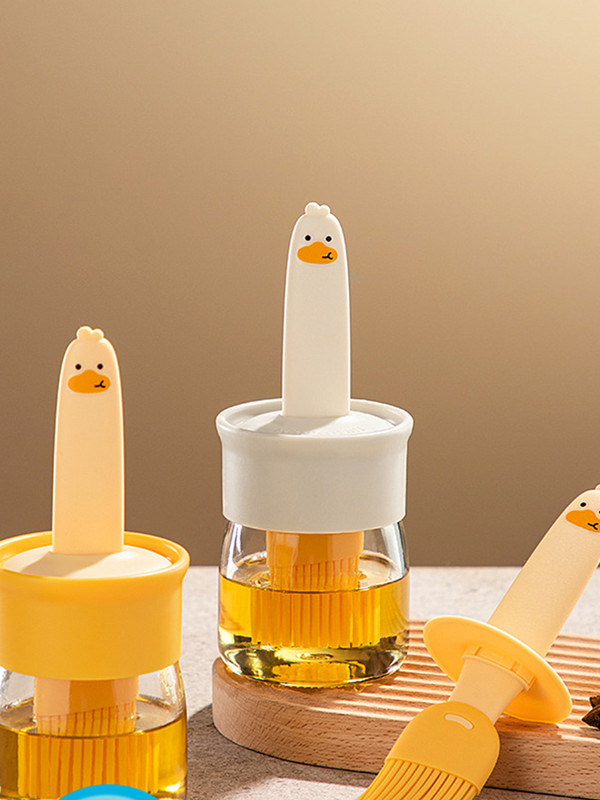 tik maisto kokybės silikono aliejaus šepetys su buteliukais, atsparus aukštai temperatūrai kepsninės šepetys aliejaus buteliuko prieskonių šepetėlis