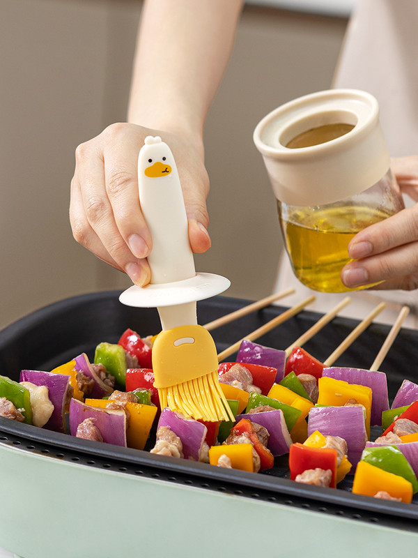 tik maisto kokybės silikono aliejaus šepetys su buteliukais, atsparus aukštai temperatūrai kepsninės šepetys aliejaus buteliuko prieskonių šepetėlis