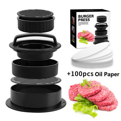 Hamburger Sütő Kerek Hamburger Prés Forma Tapadásmentes Chef Kotlett Hamburger Hús Marha Grill Burger Press Pogácsasütő Forma Grill