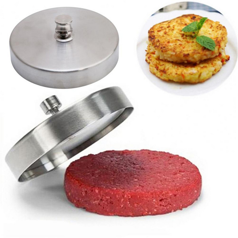 Patogi įdaryti mėsainių forma Patogi mėsainių formavimo forma Maistinio tipo įdaryta mėsa nerūdijančio plieno mėsainių gaminimo forma