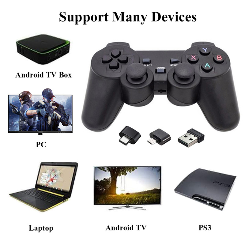 2,4 GHz-es vezeték nélküli játékvezérlő PC-hez laptophoz USB-játékvezérlő joystick PS3-hoz Android TV Box Windows Raspberry Pi 4 3 Joypad