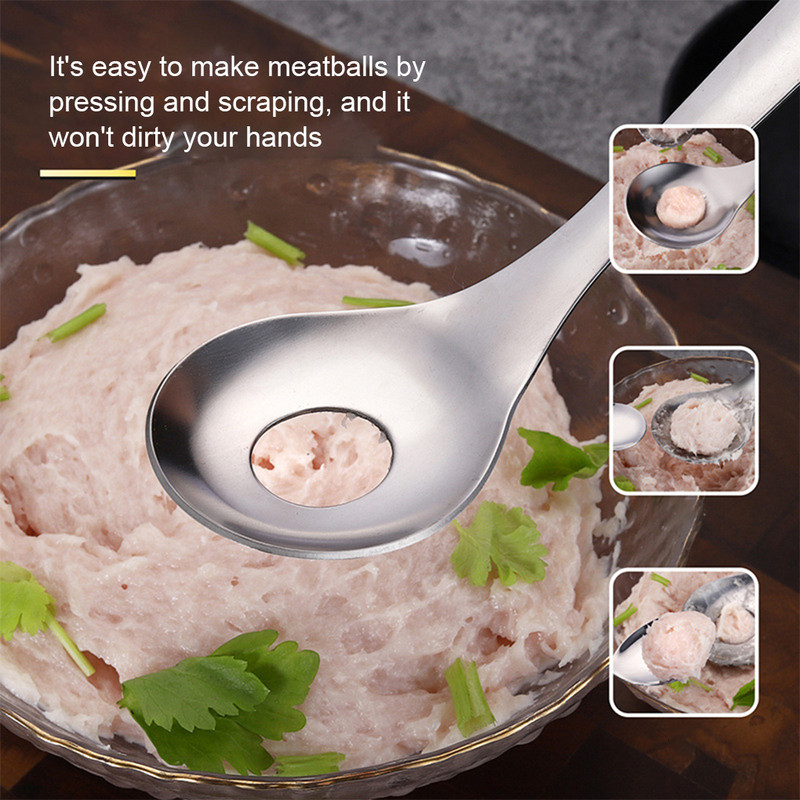 Fasírt készítő kézi tükör polírozott fényes akasztós háztartási kanál eszköz