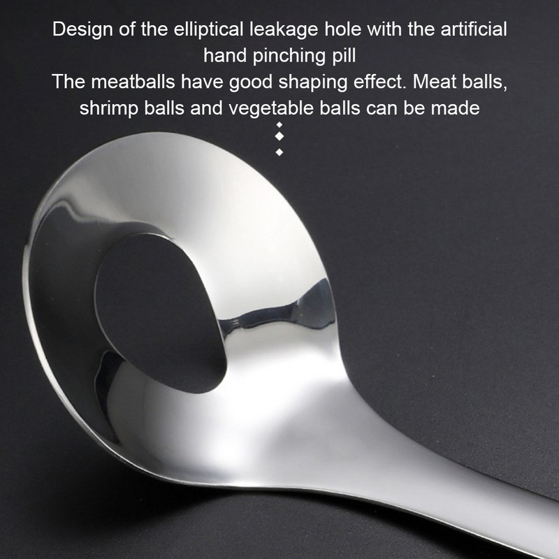 Fasírt készítő kézi tükör polírozott fényes akasztós háztartási kanál eszköz