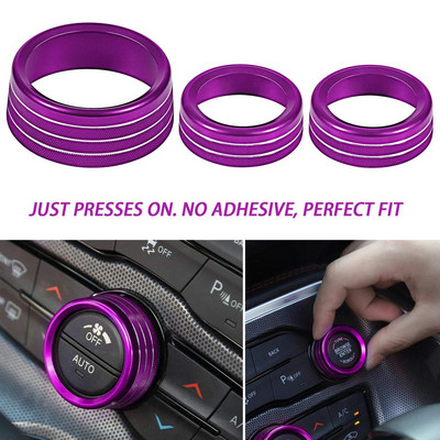 Κάλυμμα κουμπιού ραδιοφώνου έντασης κλιματισμού για 2015-2020 Dodge Challenger Charger RT SXT Scat Pack Daytona Αξεσουάρ