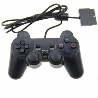 PS2 vadu spēļu kontrolierim Gamepad Double Vibration Clear Controller Gamepad Joypad priekš Playstation 2 PS2 spēļu pults piederums