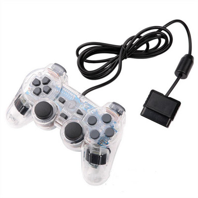 Skirtas PS2 laidiniam žaidimų valdikliui Gamepad Double Vibration Clear Controller Gamepad Joypad, skirtas Playstation 2 PS2 žaidimų pultelių priedai