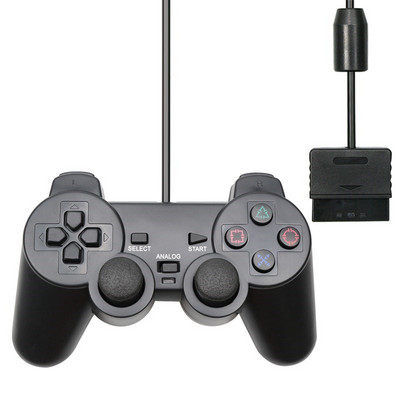 Vezetékes vezérlő Sony PS2 vezérlőhöz Mando PS2/PS2 Joystick Playstation 2-höz Vibration Shock Joypad Vezetékes USB PC Gamepad