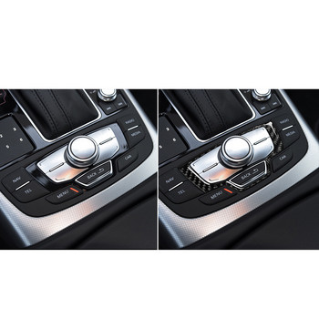 Въглеродни влакна Интериор Централна конзола Мултимедиен превключвател Панел Капак Стикер за облицовка за Audi A6 S6 C7 A7 S7 4G8 2012-2018