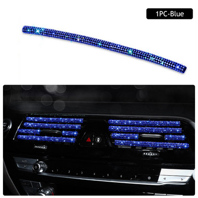 Dimanta auto gaisa kondicioniera izeja Dekoratīvās sloksnes Universālas U formas klipsis Rhinestones Režģa uzlīme Auto salona piederumi