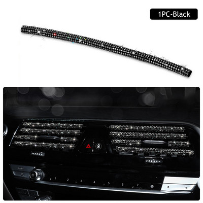 Dimanta auto gaisa kondicioniera izeja Dekoratīvās sloksnes Universālas U formas klipsis Rhinestones Režģa uzlīme Auto salona piederumi