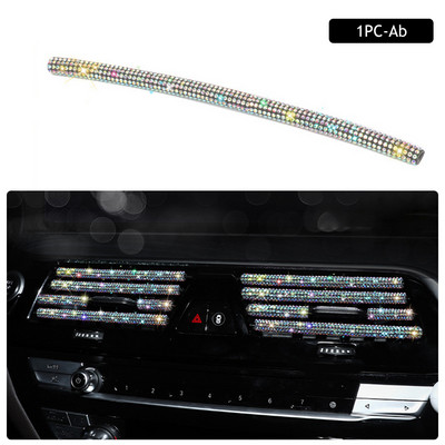 Dimanta auto gaisa kondicioniera izeja Dekoratīvās sloksnes Universālas U formas klipsis Rhinestones Režģa uzlīme Auto salona piederumi