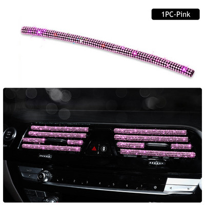Dimanta auto gaisa kondicioniera izeja Dekoratīvās sloksnes Universālas U formas klipsis Rhinestones Režģa uzlīme Auto salona piederumi