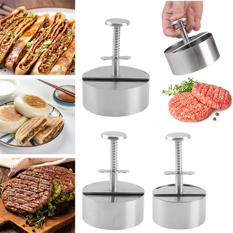 Hamburger Press Burger Patty Maker 304 nerūdijančio plieno kiaulienos jautienos mėsainiai rankinė preso forma, skirta ant grotelių kepti mėsos įrankiui