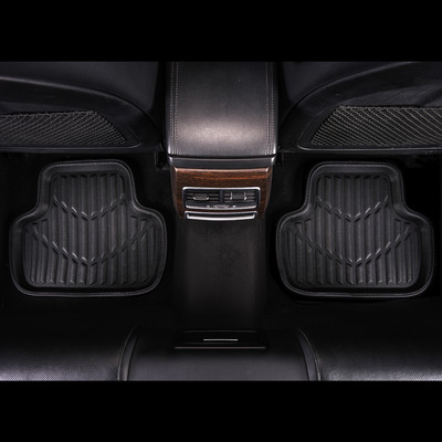 Universalūs odiniai PVC automobilių grindų kilimėliai Klasikiniai prabangūs automobilių aksesuarai Juodos raudonos pėdų pagalvėlės, vandeniui atsparios ir purvinos visiems automobiliams