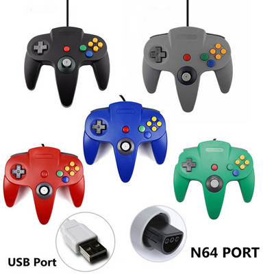 Жичен геймпад N64 Джойстик Джойстик за игри за Gamecube За Mac Геймпади Контролер за компютърни игри