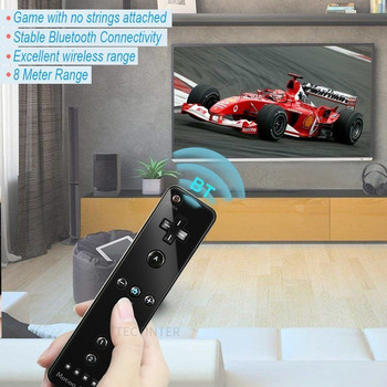 Безжичен Bluetooth геймпад Вграден Motion Plus Дистанционно Съвместимо за Nintendo Wii контролер Nunchuck Комплект със силиконов калъф