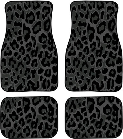 Jndtueit Leopard Cheetah Animal Print Carpet Floor Mats Set for Car All Weather Heavy Duty Protection Fit Most Vehicle, Cars, Se