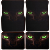 Universalus 4 dalių grindų kilimėlių rinkinys su gražiu Cat Eye Design guminiu pagrindu ir viršuje su spausdintais Designv grindų kilimėliais