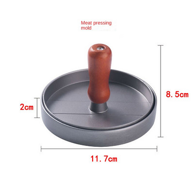 Mėsainių mėsos presavimo aparatas nerūdijančio plieno nepridegantis profesionalus karščiui atsparus mėsainių smulkintuvas griddle virtuvės reikmenys