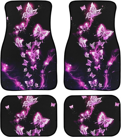Snilety Blue Butterfly Muster Autod Põrandamatid Kummist seljaga 4 tükki, Naised Tüdrukud Automaatne eesmine Tagumine Põrandavaibad Heavy D