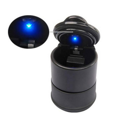 Automobilio LED peleninė Plastikinis automatinis peleninis padėklas su mėlyna šviesa cigarečių atliekų laikymo puodeliu Pelenų laikymo dėžutė Automobilio interjero priedai