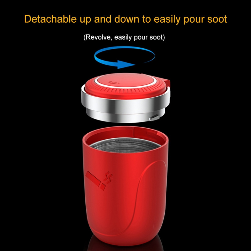 Autotuhatoos LED-valgustusega auto sõiduki sigaretituhaaluse hoidiku kujundusega Q9QD